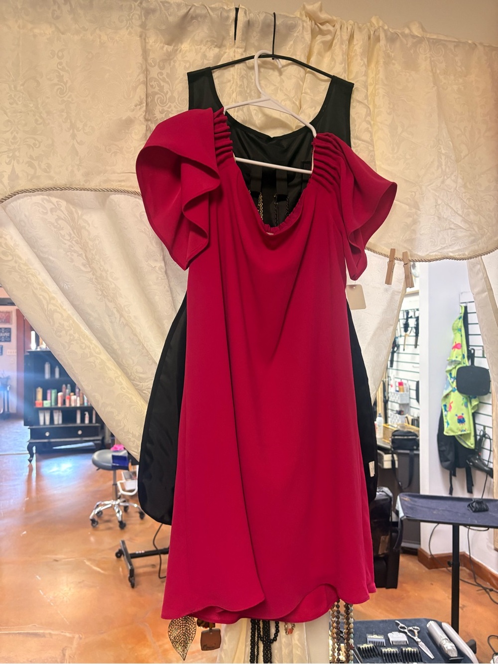 Trina Turk Fuchsia Ruffle Sleeve Mini Dress